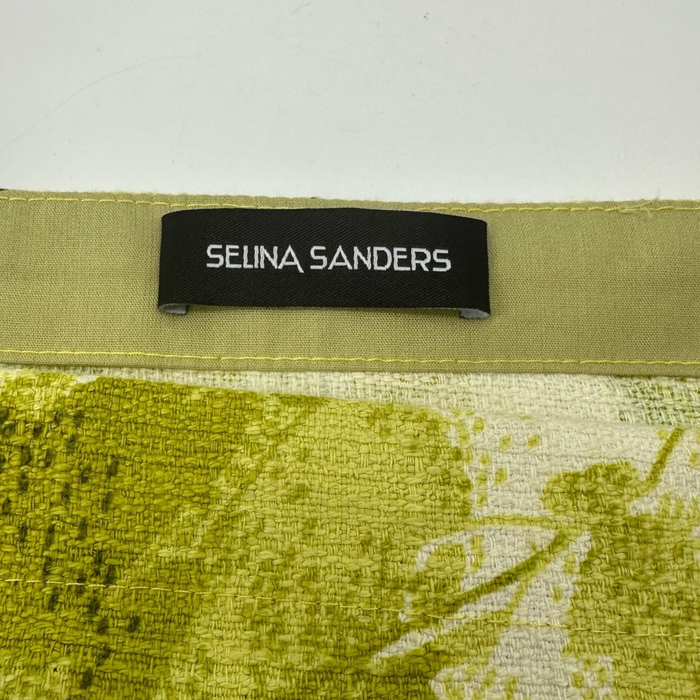 Selina Sanders Custom Made Barkcloth Hand Dyed Floral Top Bandana Sleeves NWOT - Picture 11 of 12